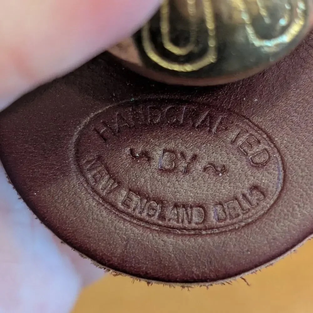 New England Handcrafted Bell-Hiking Bear Bell Clip Leather